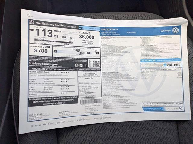 new 2025 Volkswagen ID.4 car, priced at $46,007
