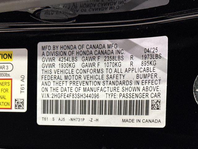 new 2025 Honda Civic Hybrid car, priced at $33,091