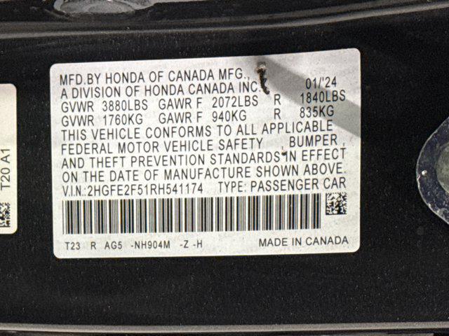 used 2024 Honda Civic car, priced at $25,999