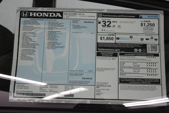 new 2025 Honda Accord car, priced at $29,391