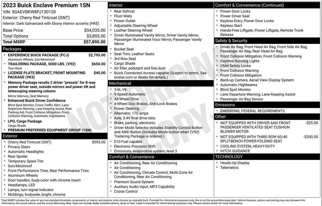 used 2023 Buick Enclave car, priced at $38,831