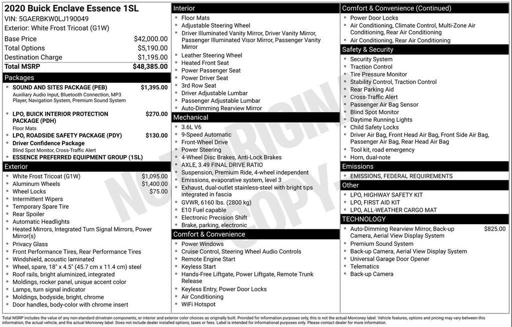 used 2020 Buick Enclave car, priced at $21,632