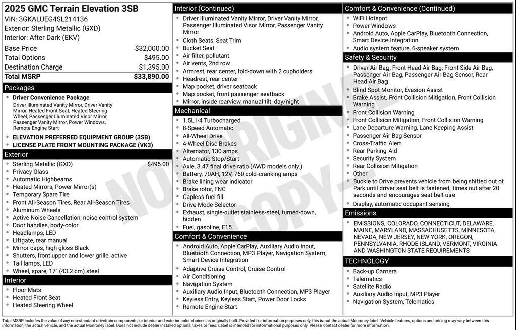 used 2025 GMC Terrain car, priced at $29,800