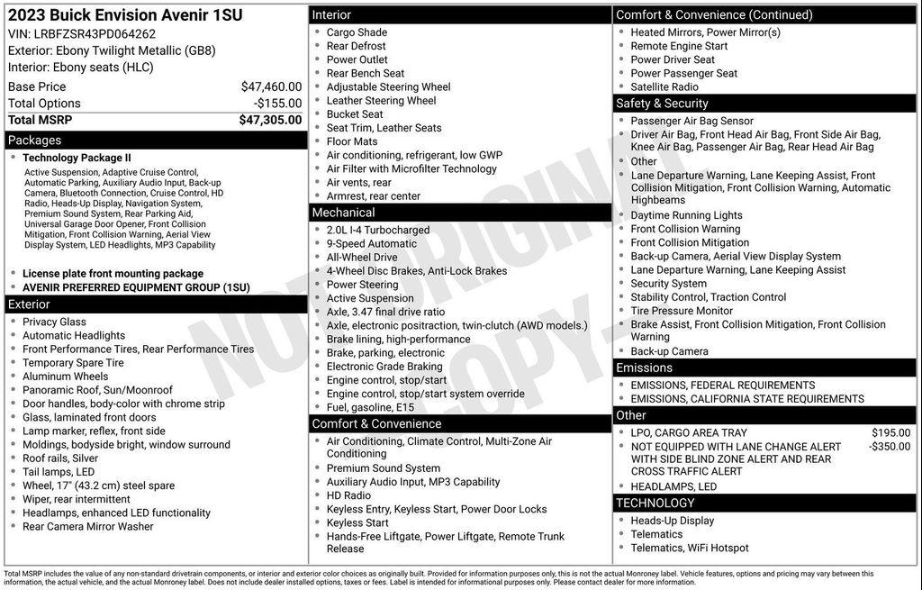 used 2023 Buick Envision car, priced at $35,254