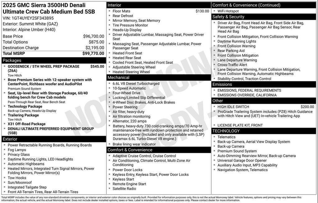 new 2025 GMC Sierra 3500 car, priced at $90,709