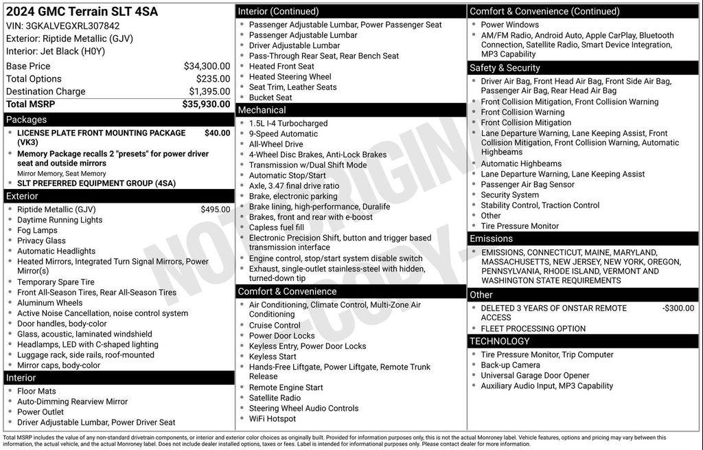 used 2024 GMC Terrain car, priced at $24,250