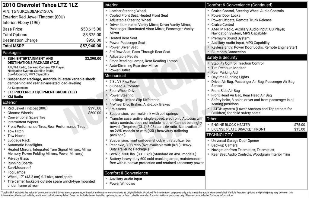 used 2010 Chevrolet Tahoe car, priced at $12,990