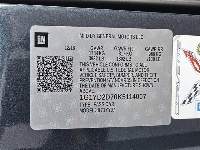 used 2019 Chevrolet Corvette car, priced at $48,995