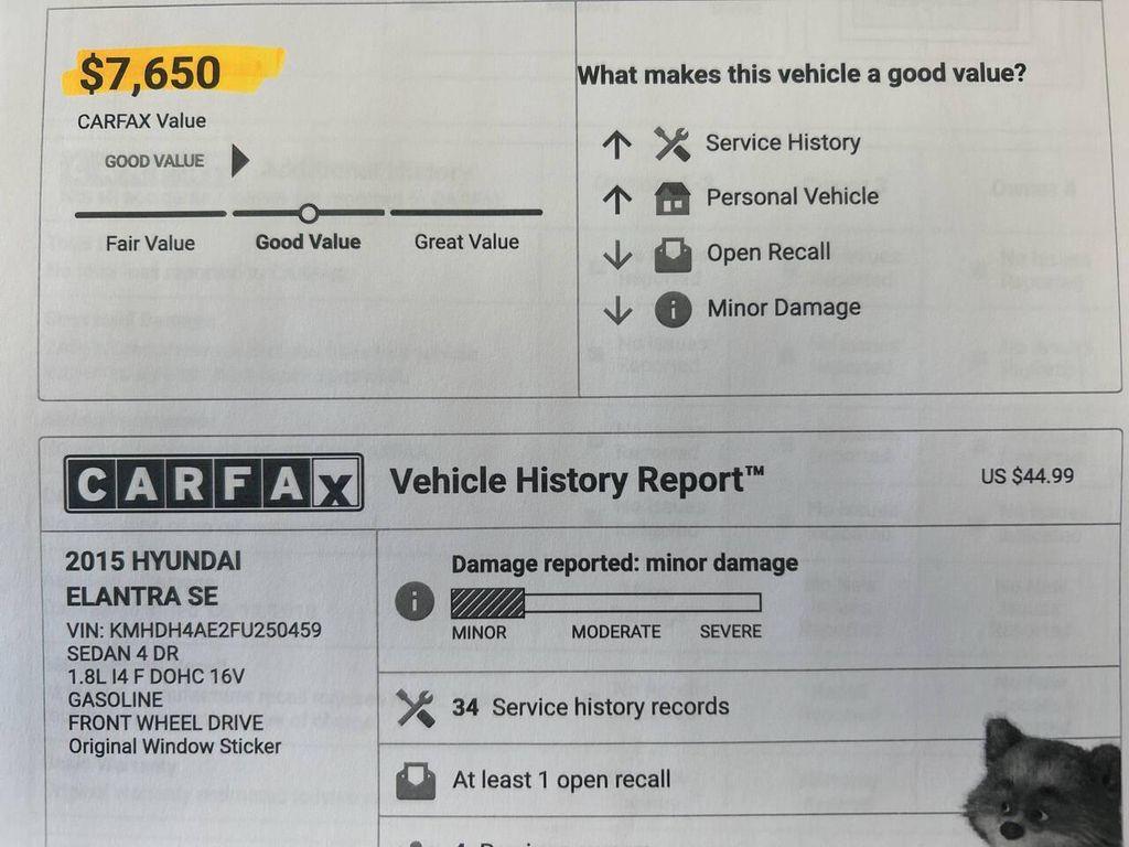 used 2015 Hyundai Elantra car, priced at $6,995