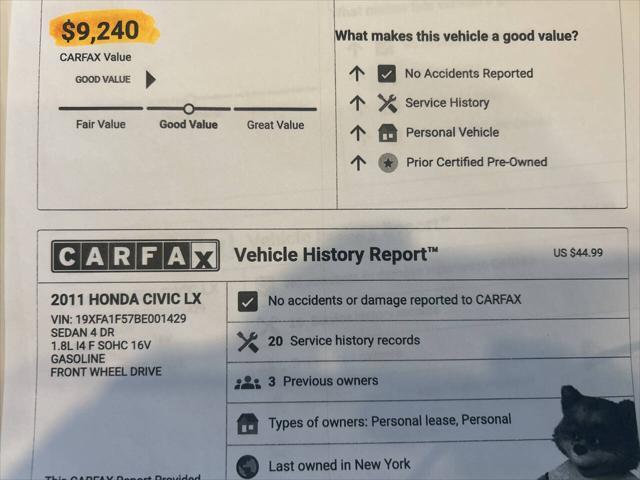 used 2011 Honda Civic car, priced at $8,695