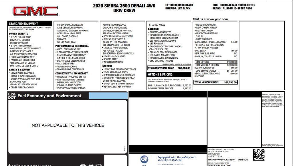 used 2020 GMC Sierra 3500 car, priced at $64,995