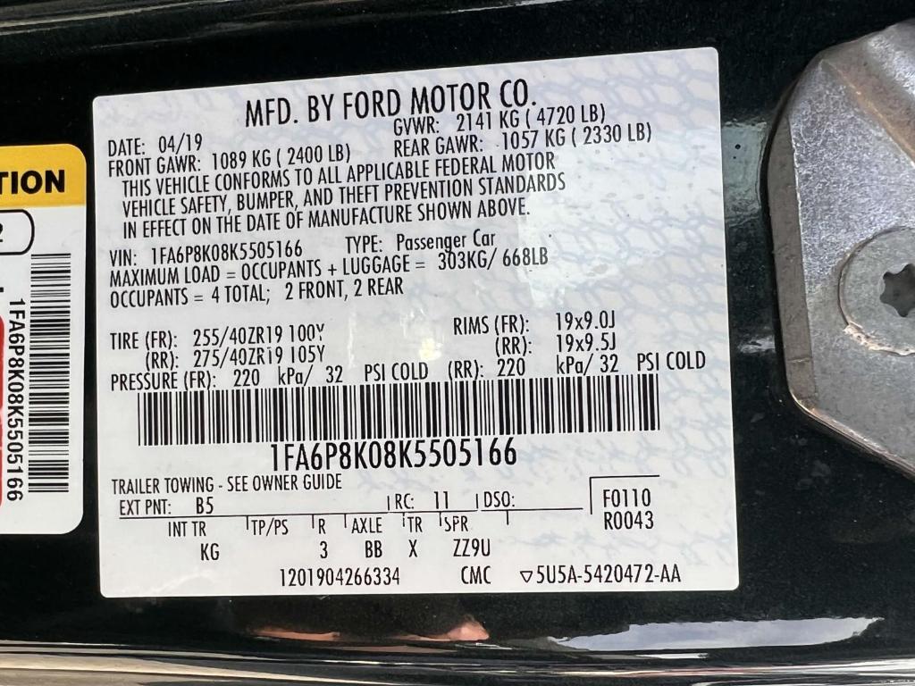 used 2019 Ford Mustang car, priced at $39,289