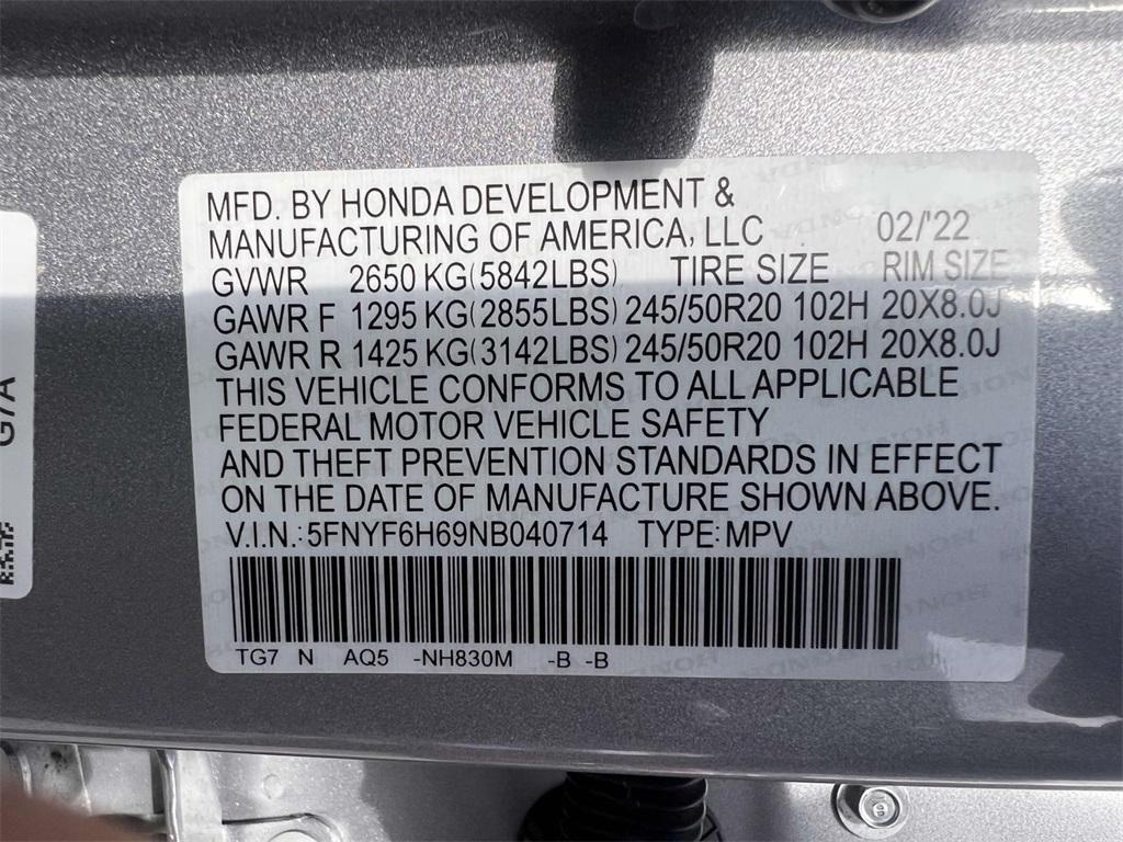 used 2022 Honda Pilot car, priced at $31,989