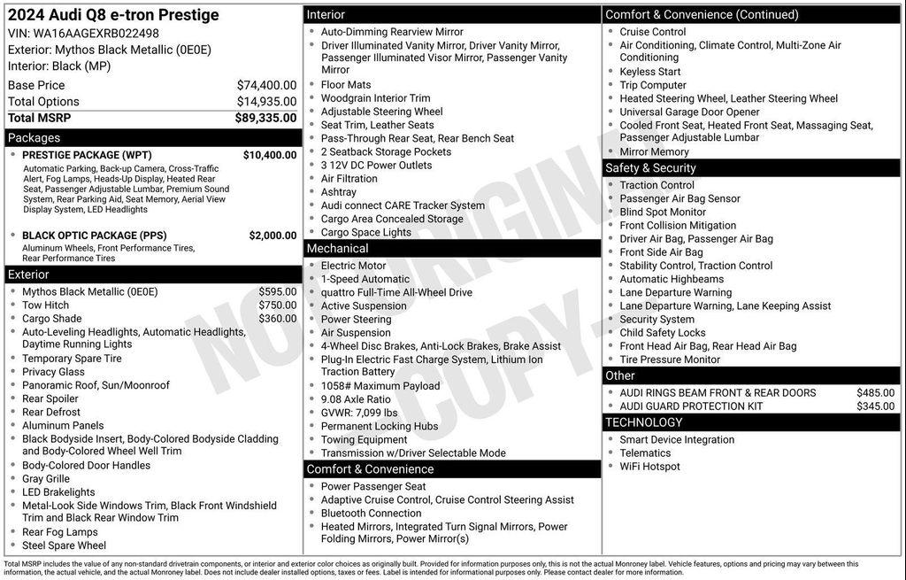 used 2024 Audi Q8 e-tron car, priced at $51,977