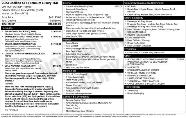 used 2023 Cadillac XT4 car, priced at $26,777