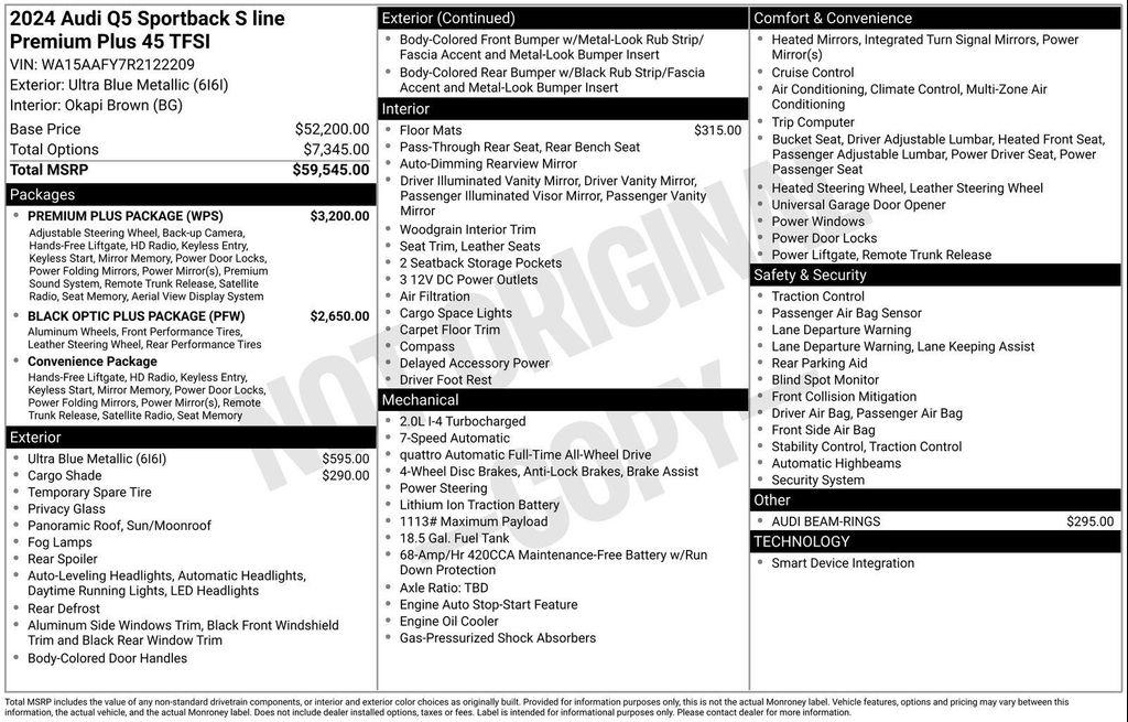 used 2024 Audi Q5 car, priced at $48,977