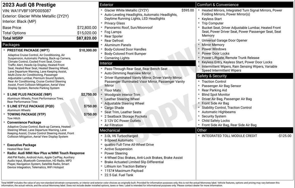 used 2023 Audi Q8 car, priced at $56,977