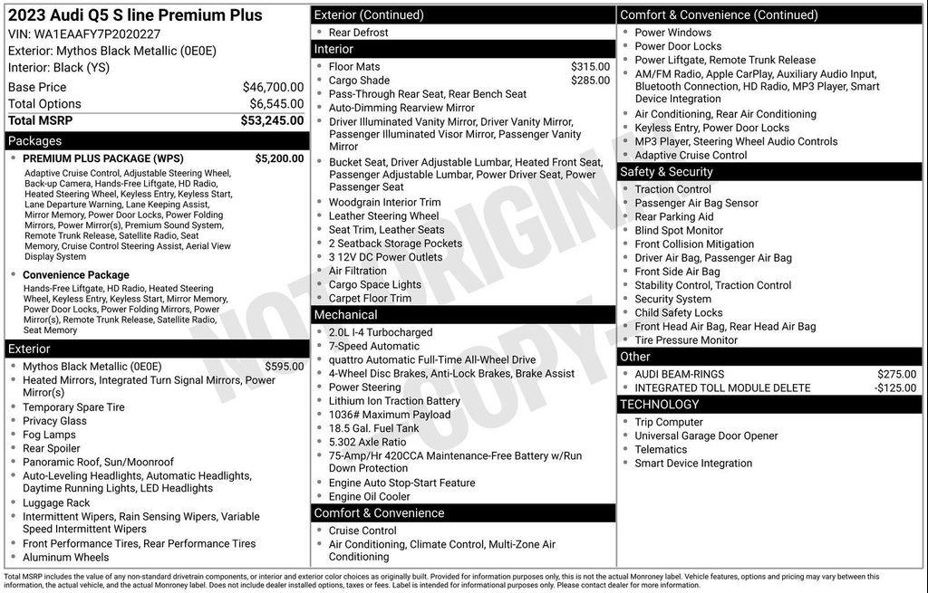used 2023 Audi Q5 car, priced at $34,977