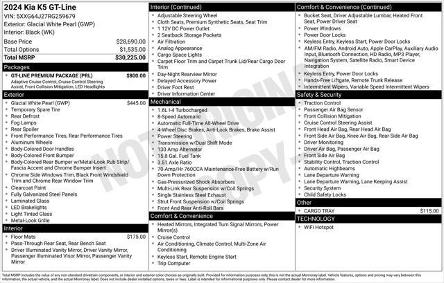 used 2024 Kia K5 car, priced at $26,977