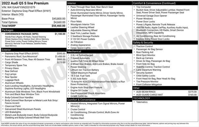 used 2022 Audi Q5 car, priced at $34,977