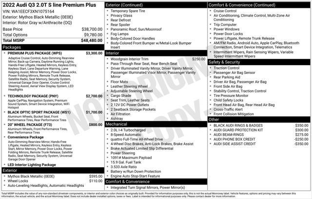 used 2022 Audi Q3 car, priced at $35,977