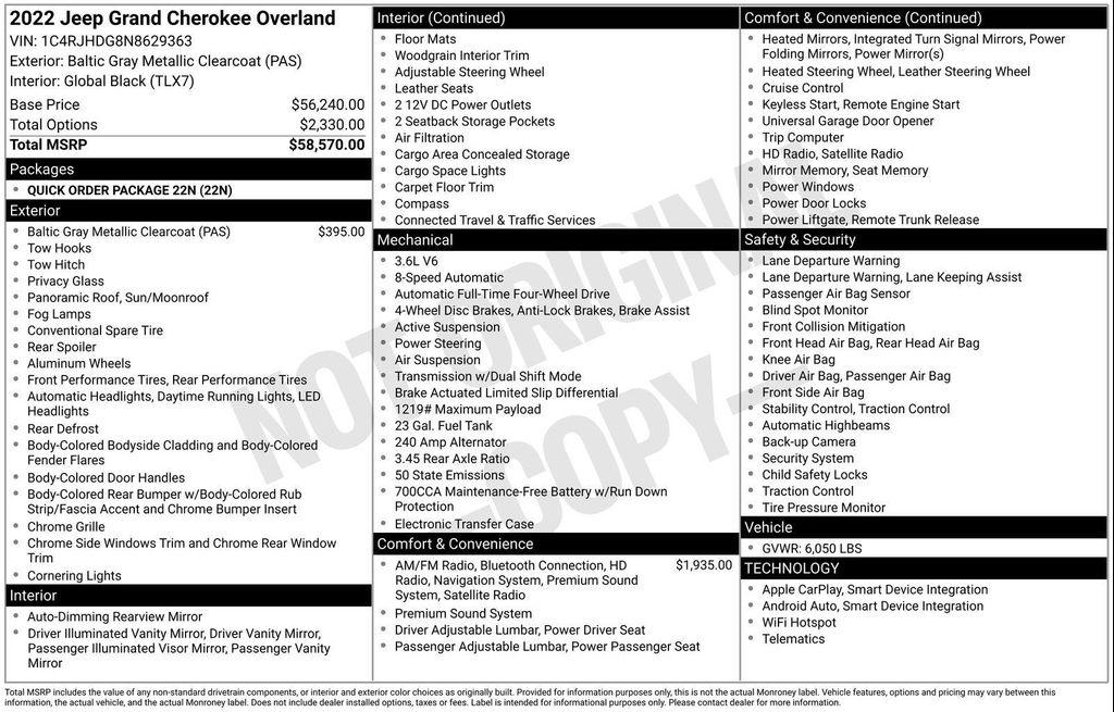 used 2022 Jeep Grand Cherokee car, priced at $37,477