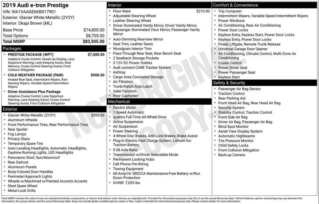 used 2019 Audi e-tron car, priced at $26,977