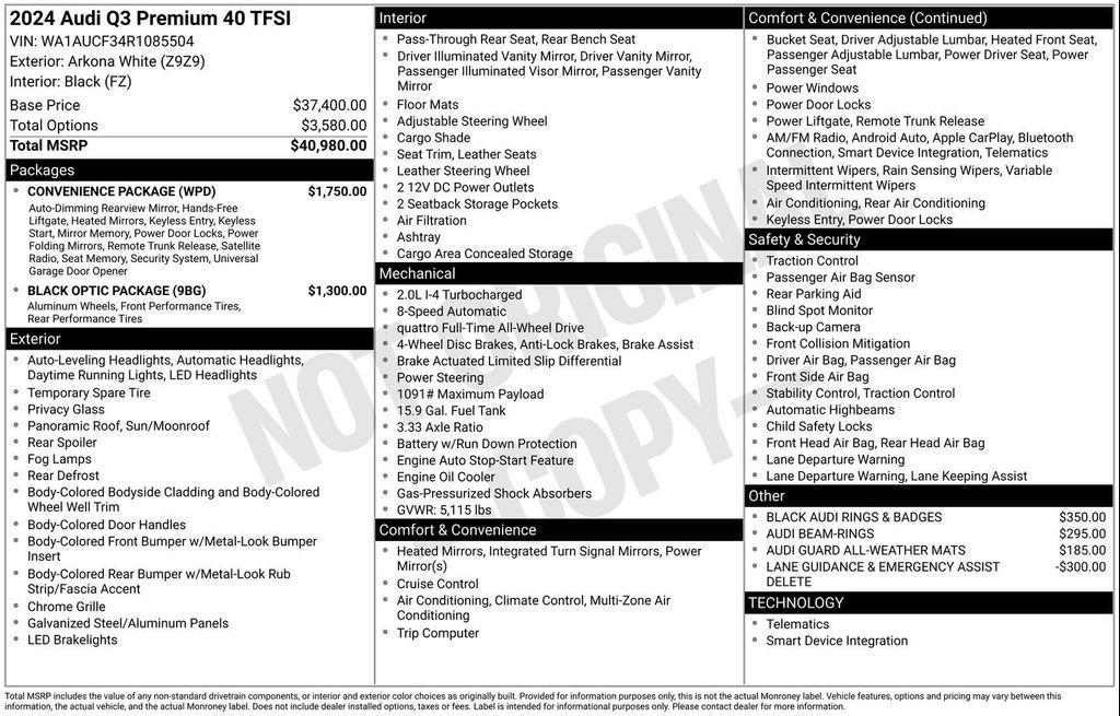 used 2024 Audi Q3 car, priced at $34,977