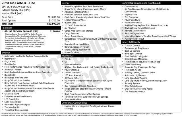 used 2023 Kia Forte car, priced at $20,316