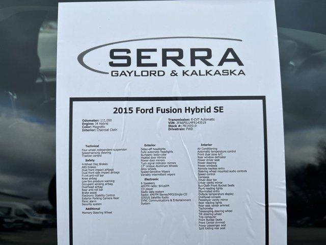 used 2015 Ford Fusion Hybrid car, priced at $8,900