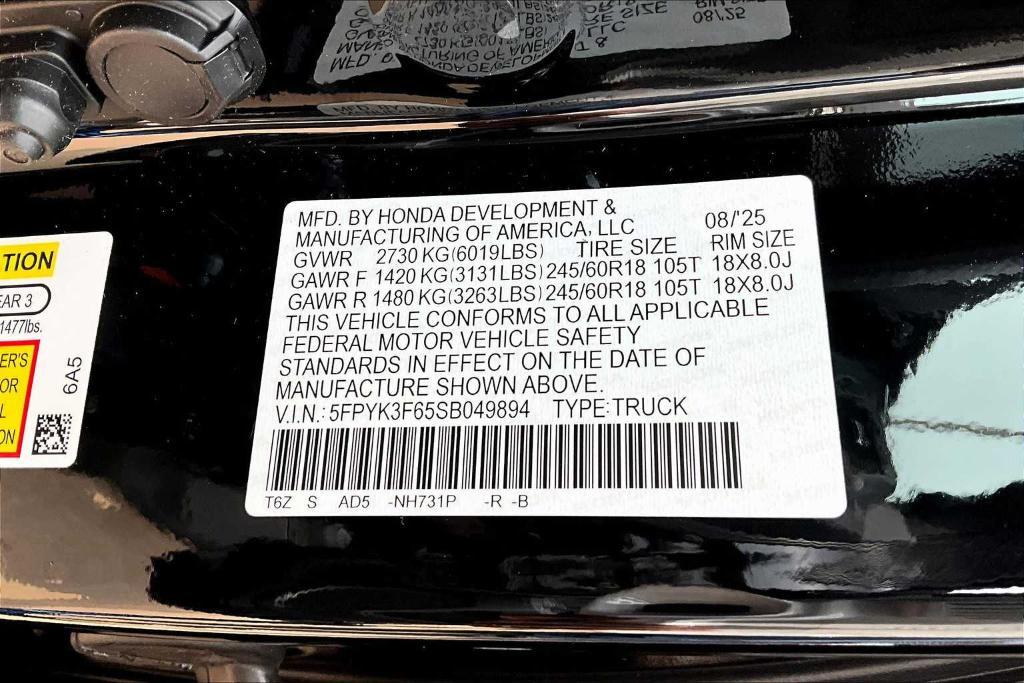 new 2025 Honda Ridgeline car, priced at $45,205