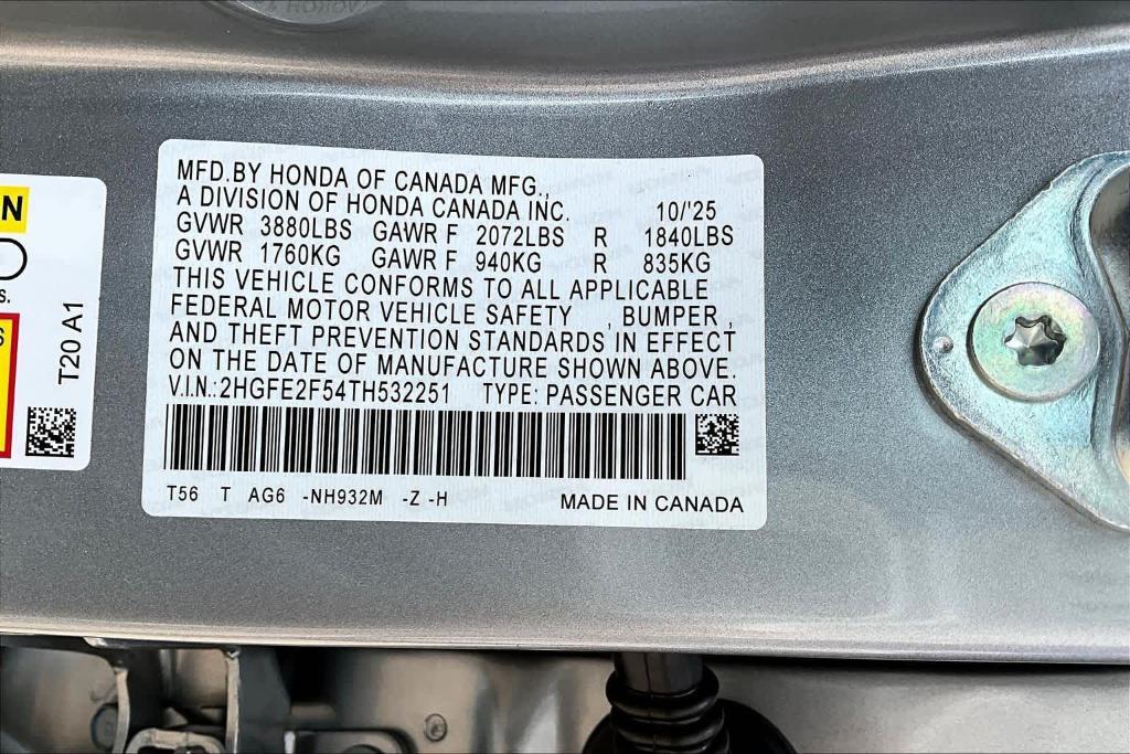 new 2026 Honda Civic car, priced at $27,665