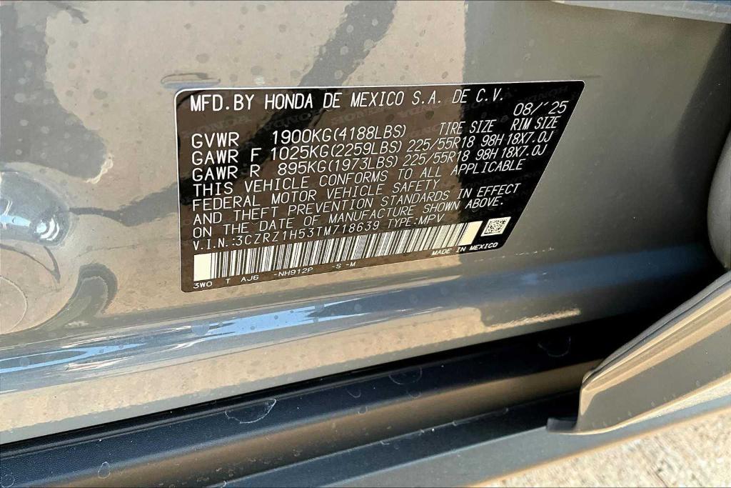 new 2026 Honda HR-V car, priced at $29,780