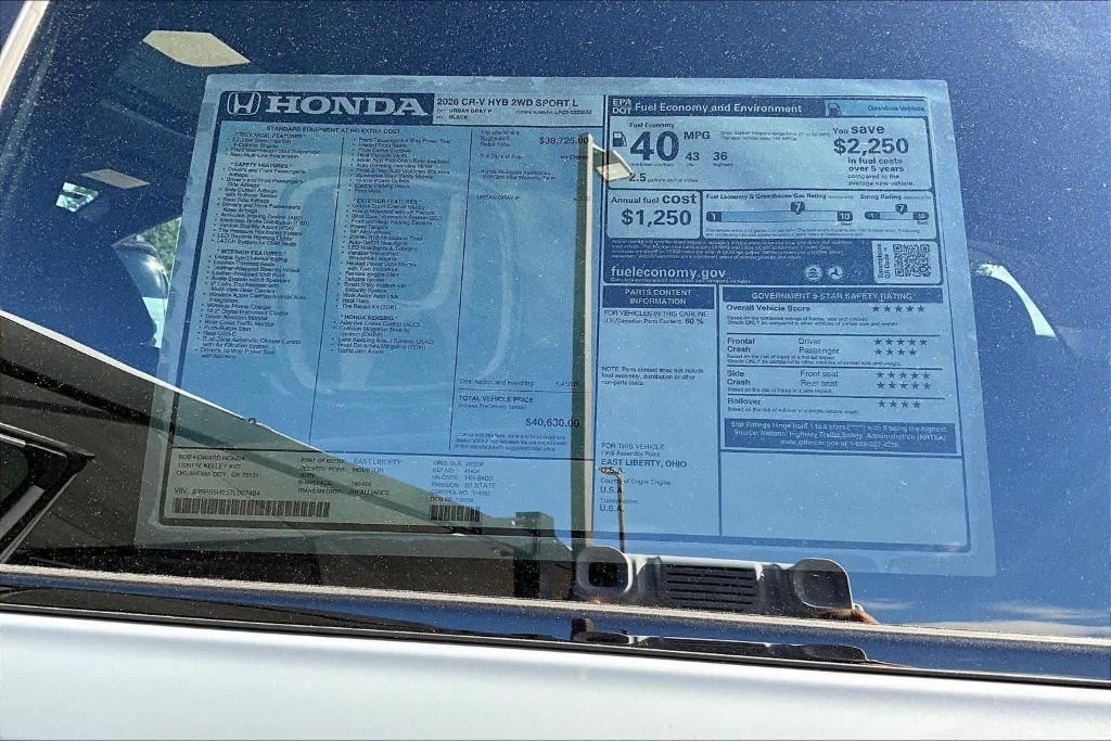 new 2026 Honda CR-V Hybrid car, priced at $39,755