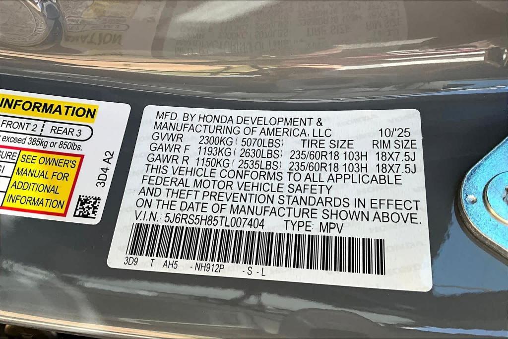 new 2026 Honda CR-V Hybrid car, priced at $39,755