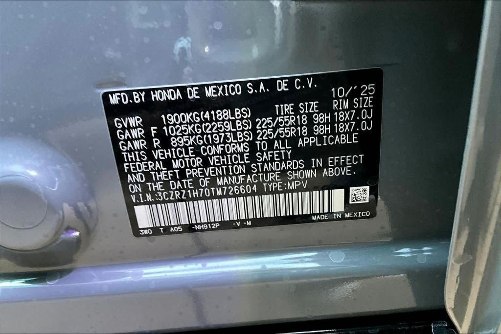 new 2026 Honda HR-V car, priced at $31,830