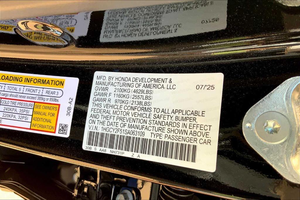 new 2025 Honda Accord Hybrid car, priced at $34,430