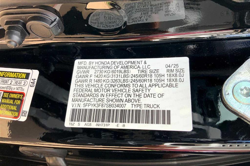 new 2025 Honda Ridgeline car, priced at $47,075
