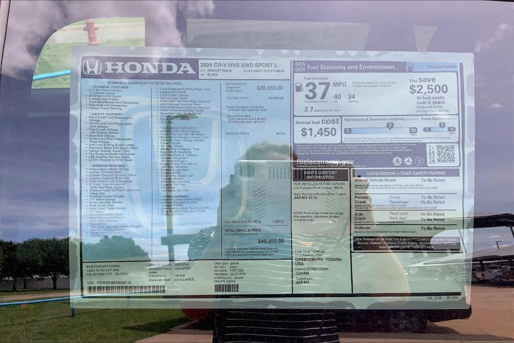 new 2024 Honda CR-V Hybrid car, priced at $39,105