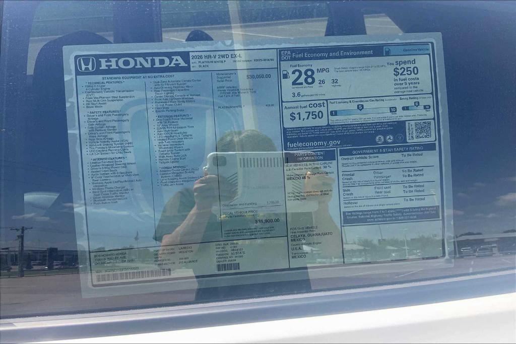 new 2026 Honda HR-V car, priced at $31,775
