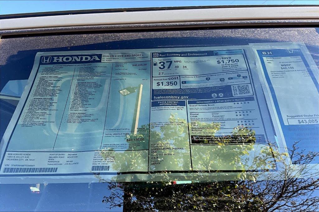 new 2026 Honda CR-V Hybrid car, priced at $41,255