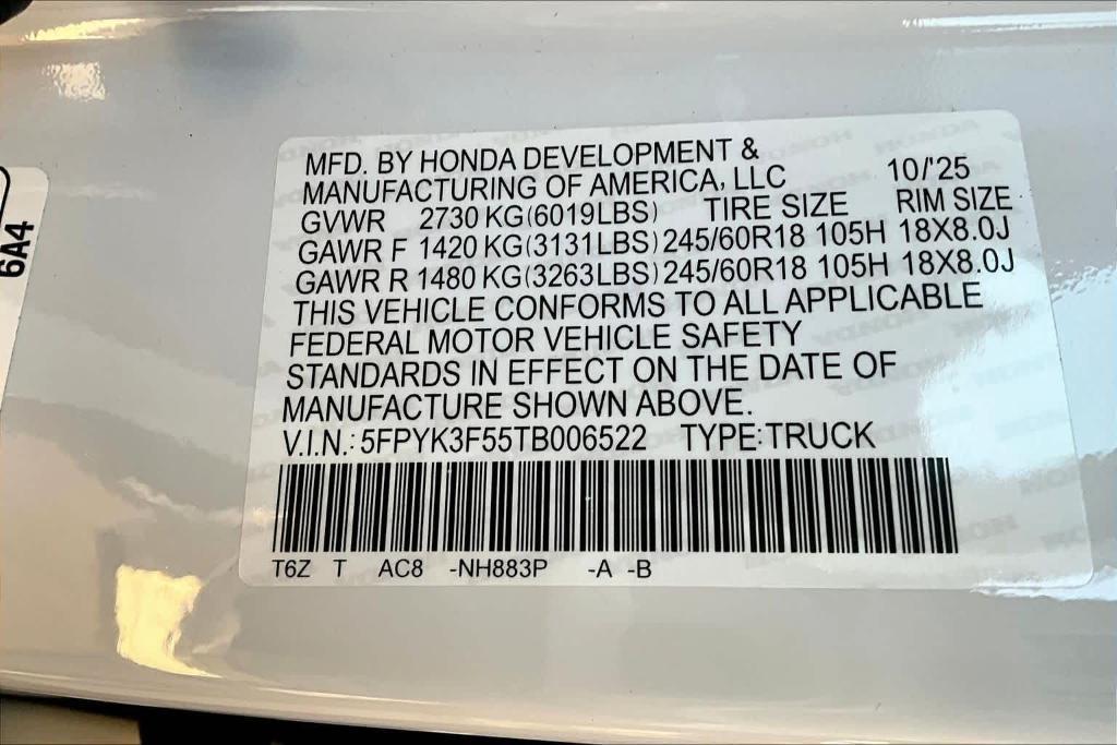 new 2026 Honda Ridgeline car, priced at $46,220