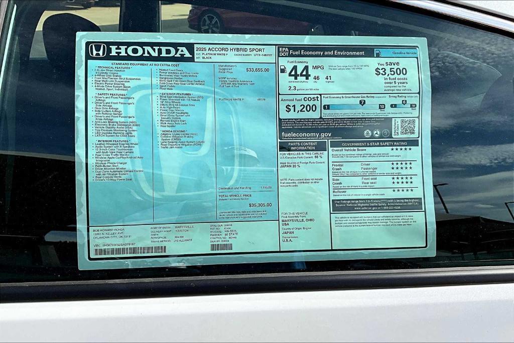 new 2025 Honda Accord Hybrid car, priced at $34,430
