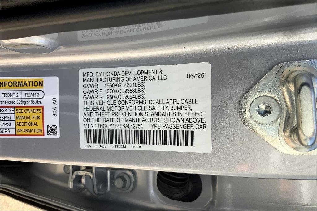 new 2025 Honda Accord car, priced at $31,085