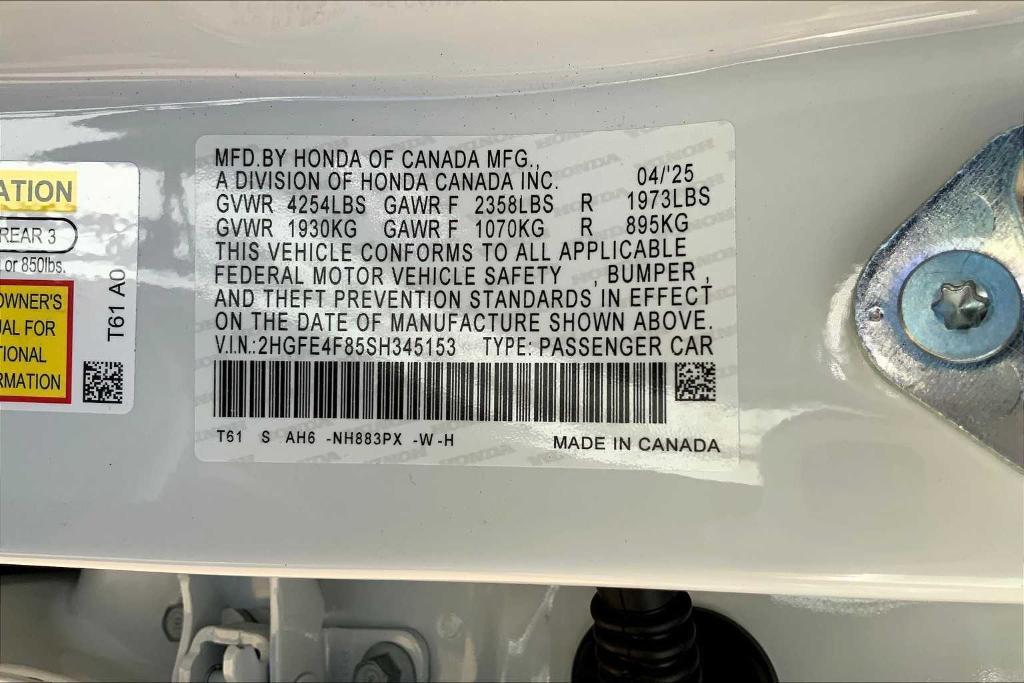 new 2025 Honda Civic Hybrid car, priced at $30,230