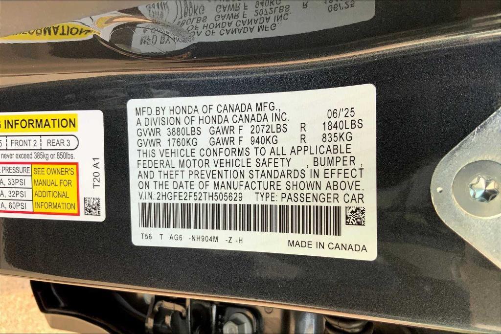 new 2026 Honda Civic car, priced at $27,870