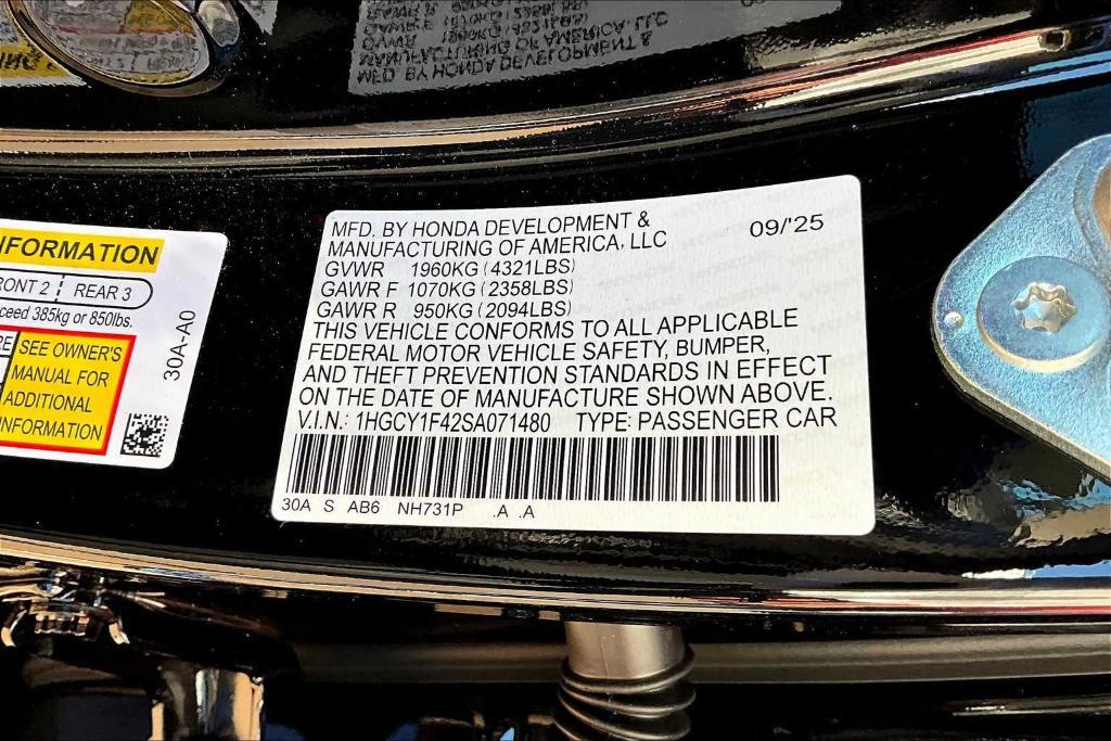 new 2025 Honda Accord car, priced at $30,880
