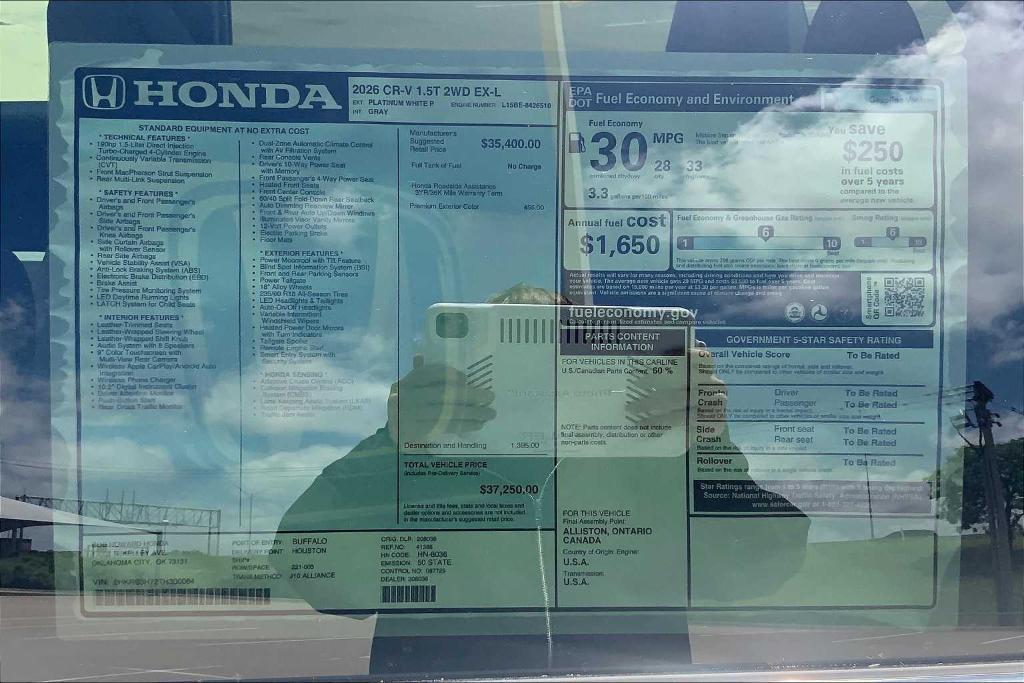 new 2026 Honda CR-V car, priced at $38,125