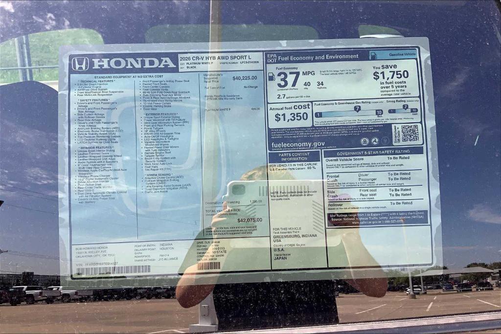 new 2026 Honda CR-V Hybrid car, priced at $41,700