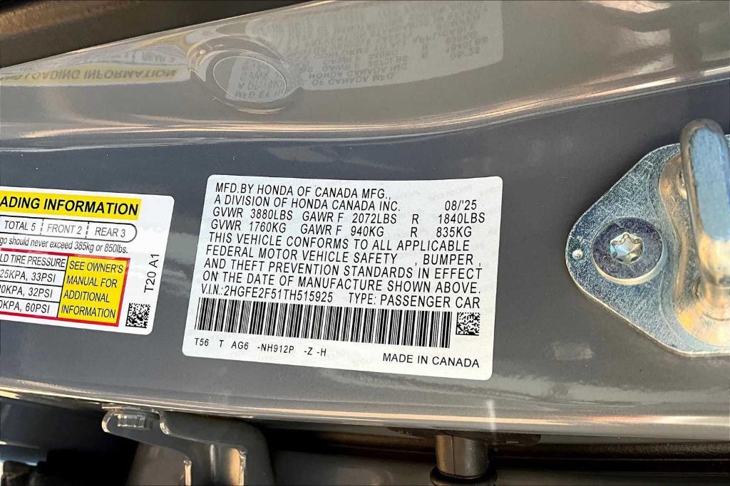 new 2026 Honda Civic car, priced at $27,915